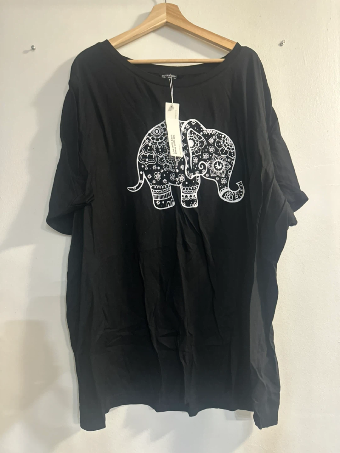 Bloom Chic Black Elephant T-Shirt