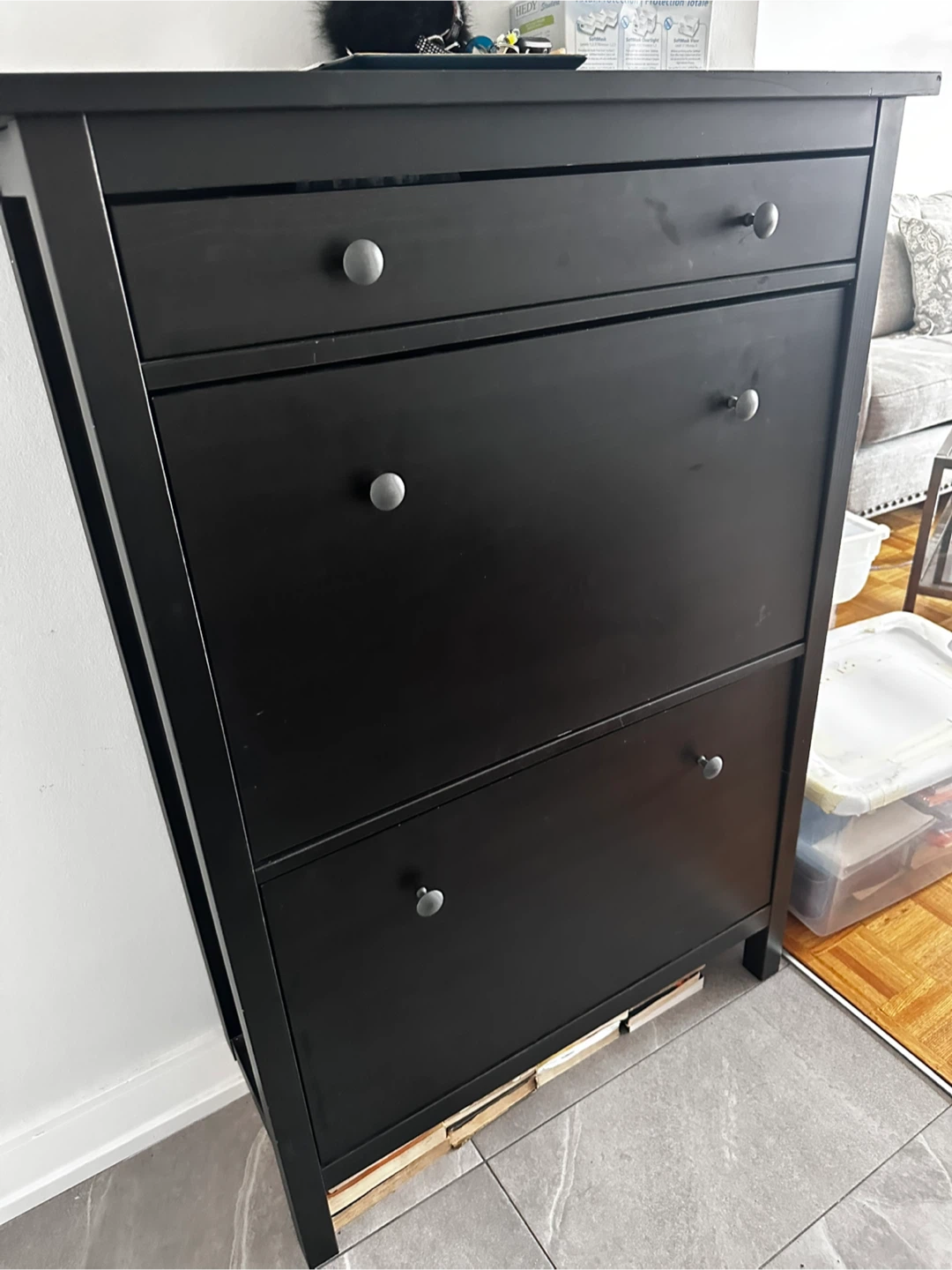 IKEA HEMNES Shoe Cabinet - Black-Brown