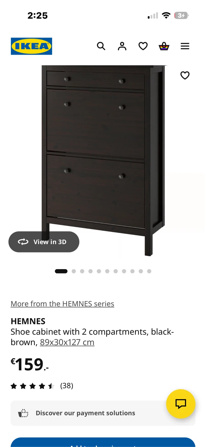 IKEA HEMNES Shoe Cabinet - Black-Brown - photo 2