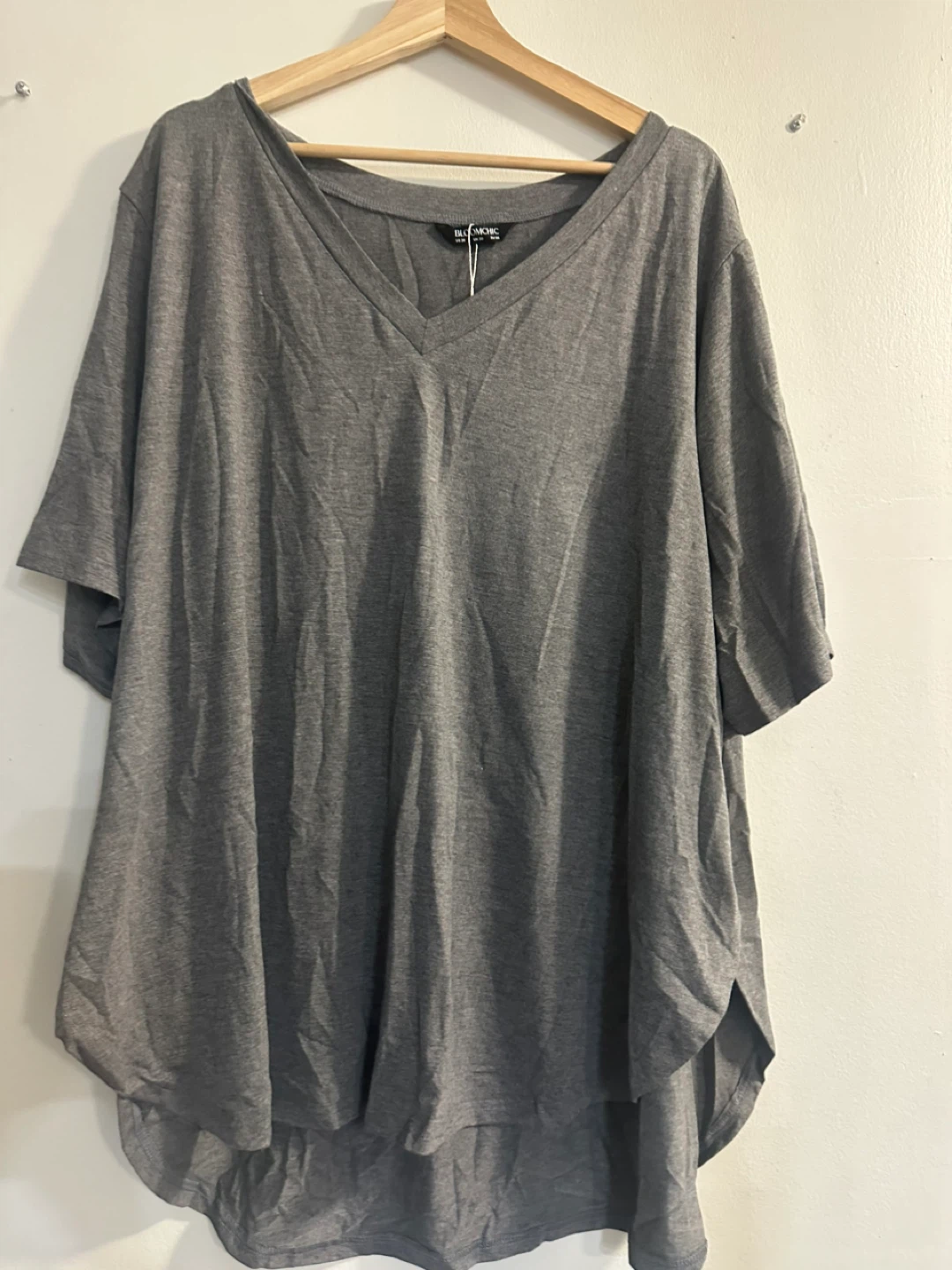 Bloom Chic Grey V-Neck T-Shirt