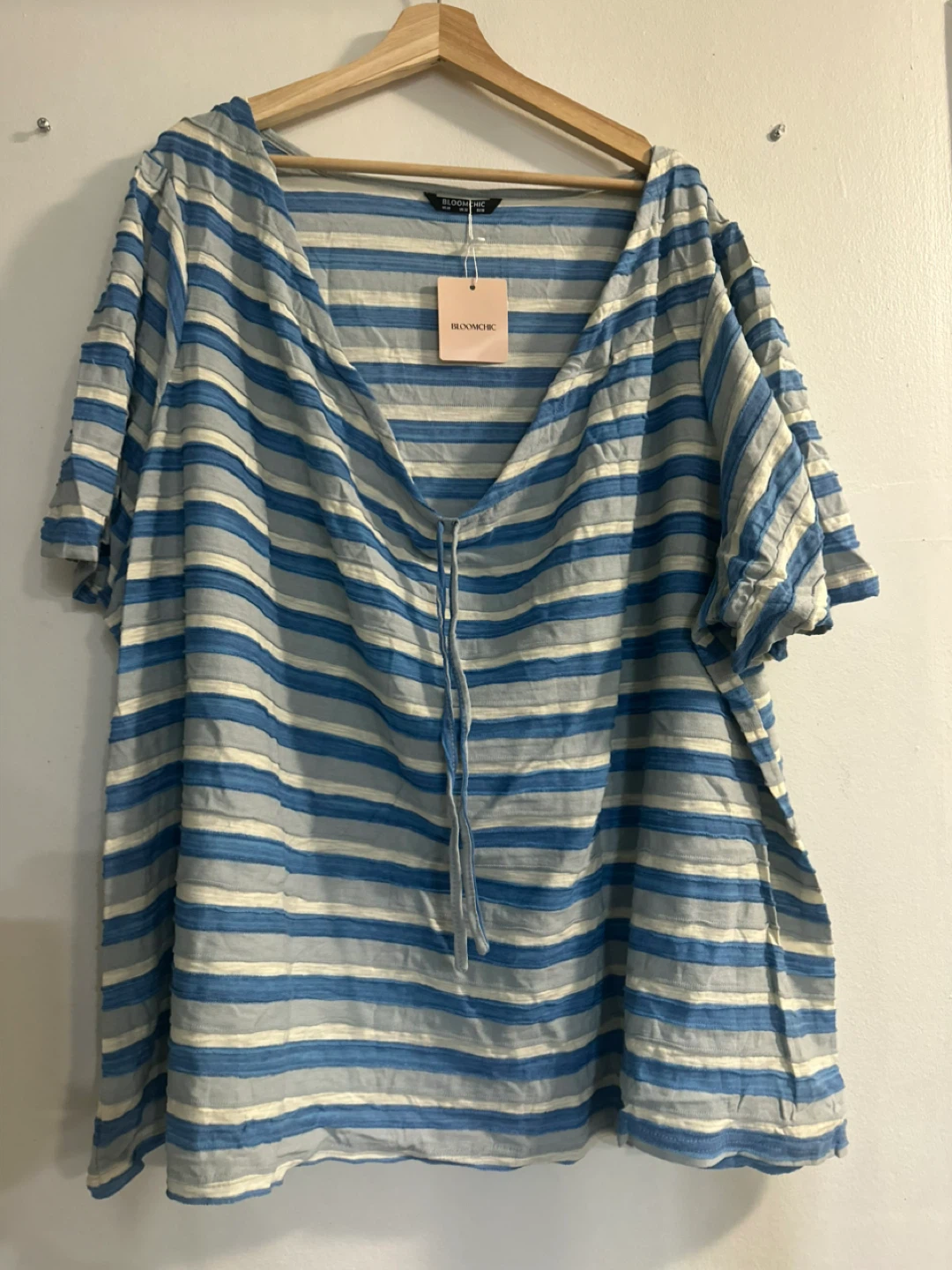 Bloomchic Striped V-Neck Top