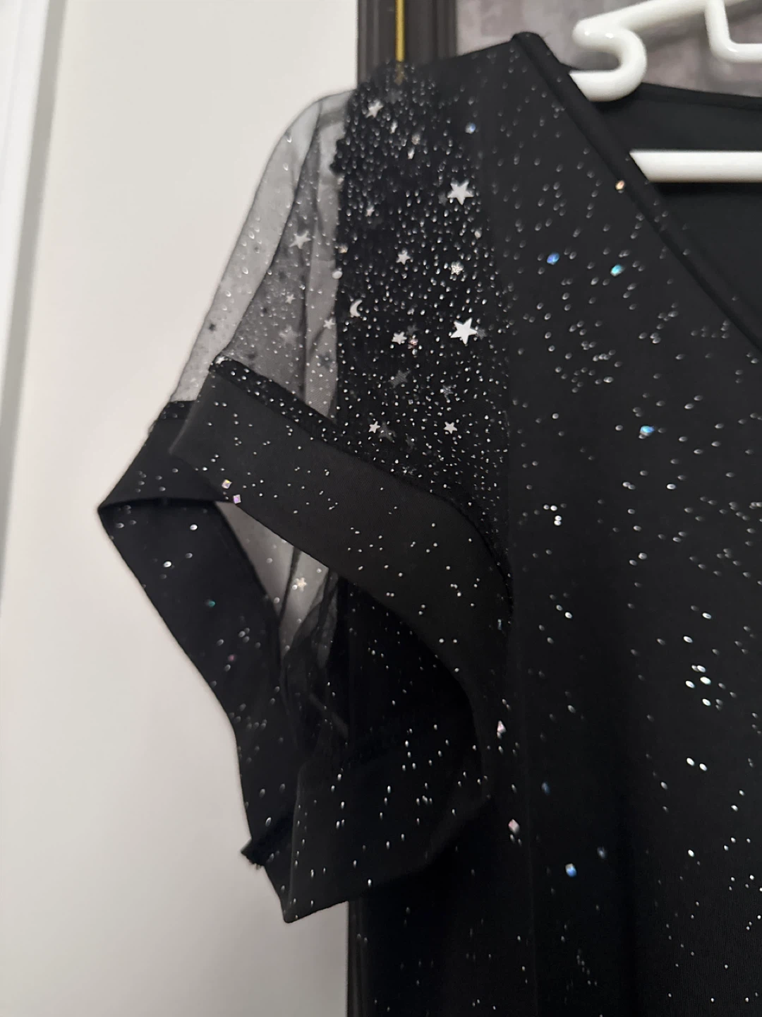 Black Sparkly Tulle Sleeve Dress - photo 2