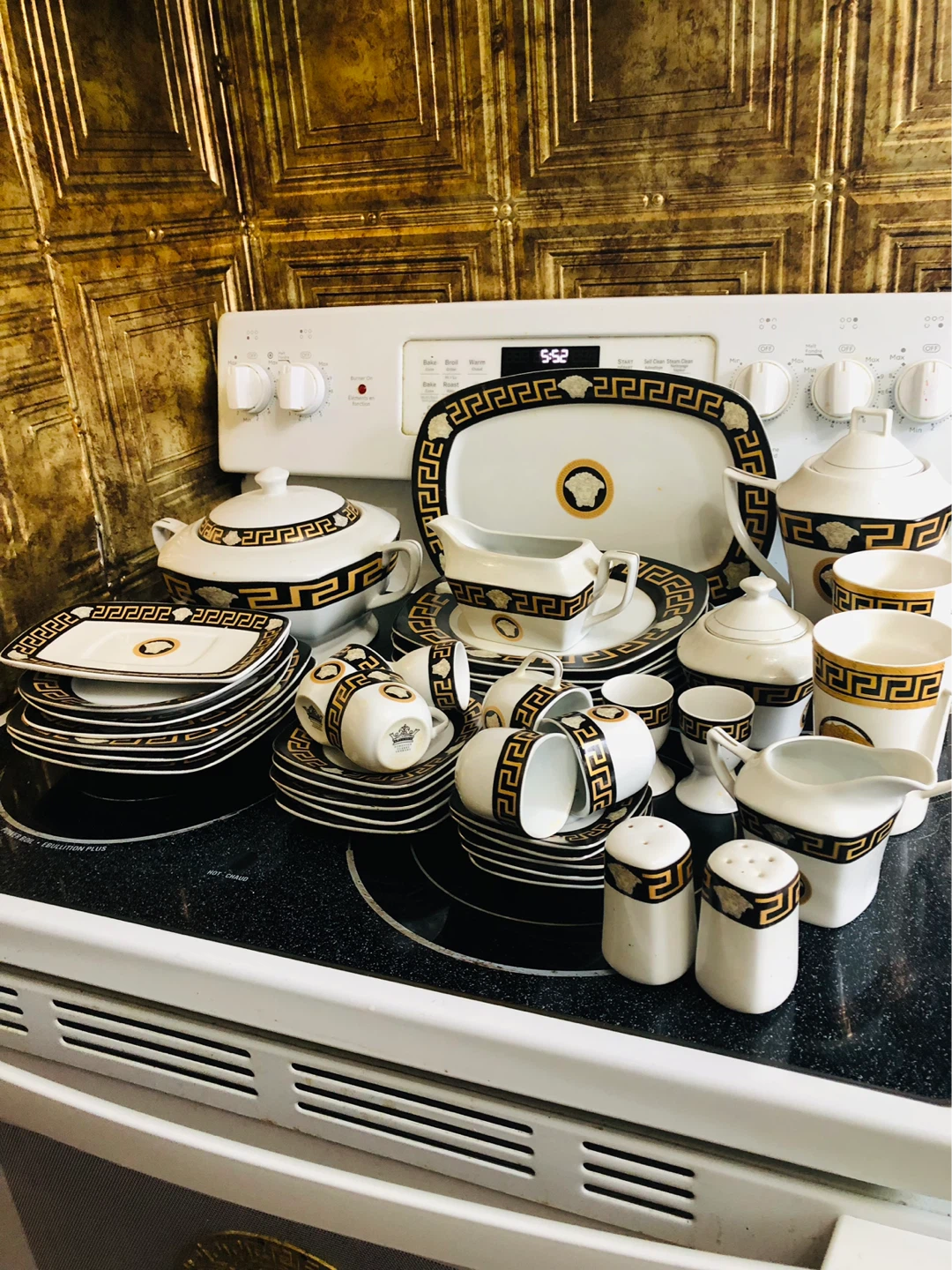 Versace Inspired Dinnerware Set  45 pieces