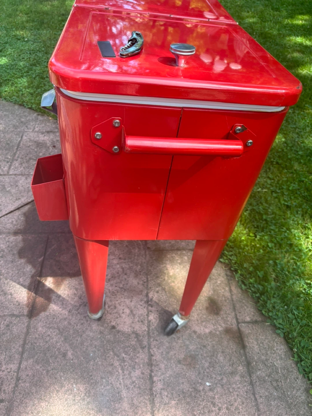 Rolling Retro Metal Cooler - Red - photo 3