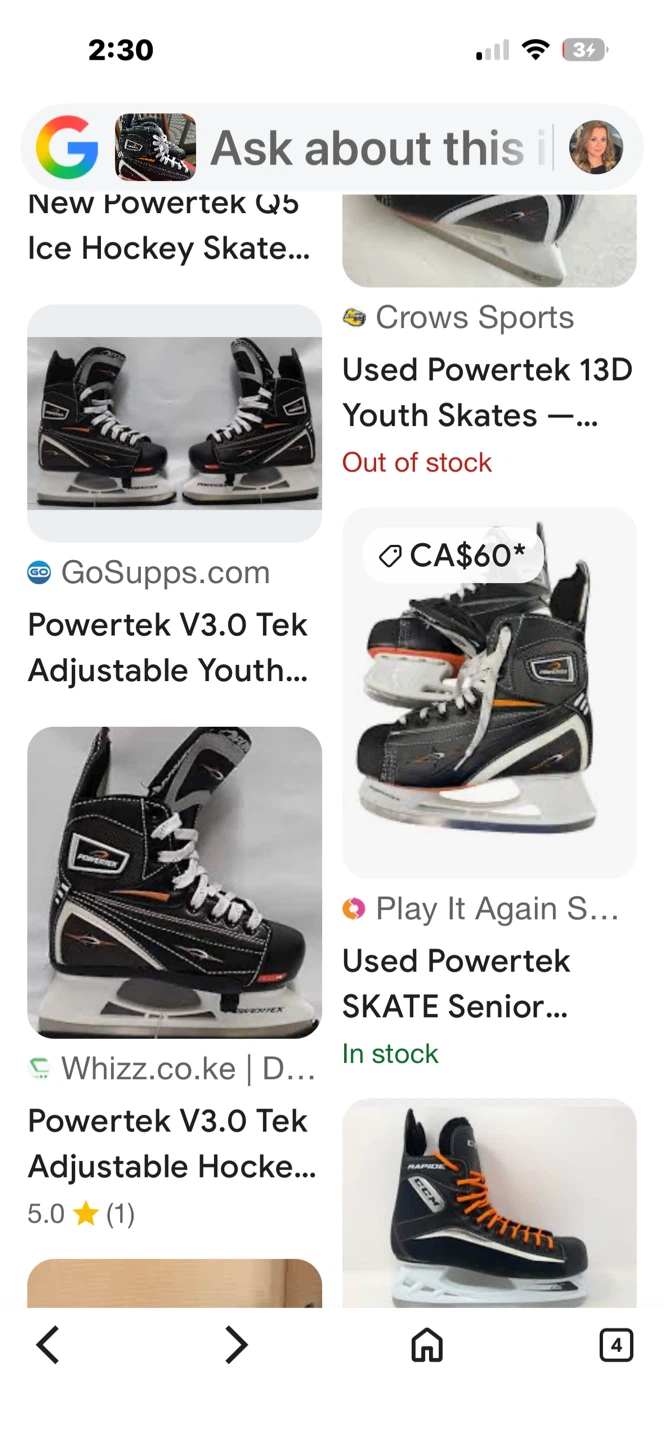 Powertek HS Tech SR Ice Hockey Skates