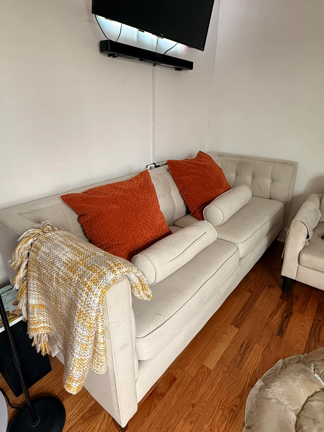 Cream Tufted Sofa