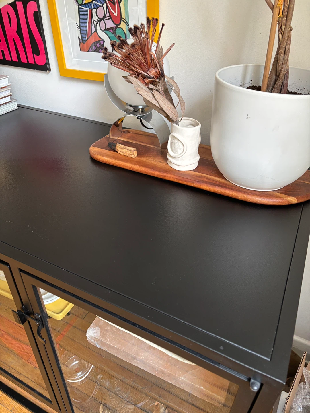 Crate and Barrel Black Metal and Glass Display Cabinet - photo 2