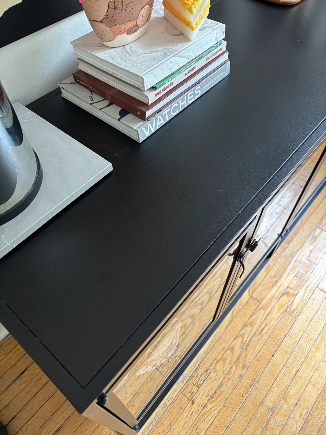 Crate and Barrel Black Metal and Glass Display Cabinet - photo 3