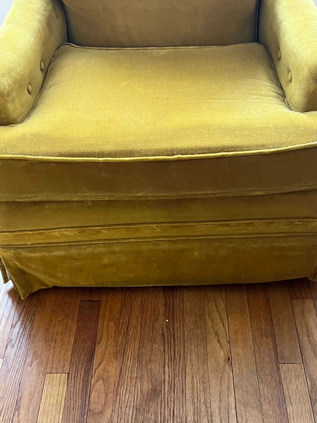 Vintage Yellow Velour Accent rocking Chair - photo 3