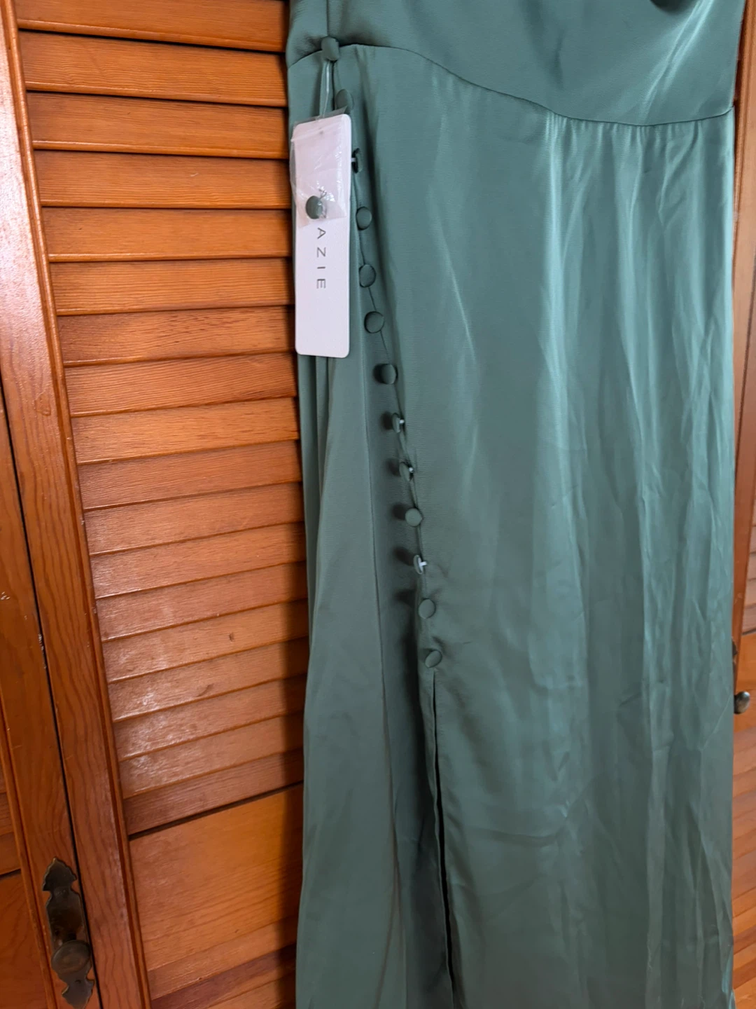 Azazie Sage Green Maxi Dress - photo 2