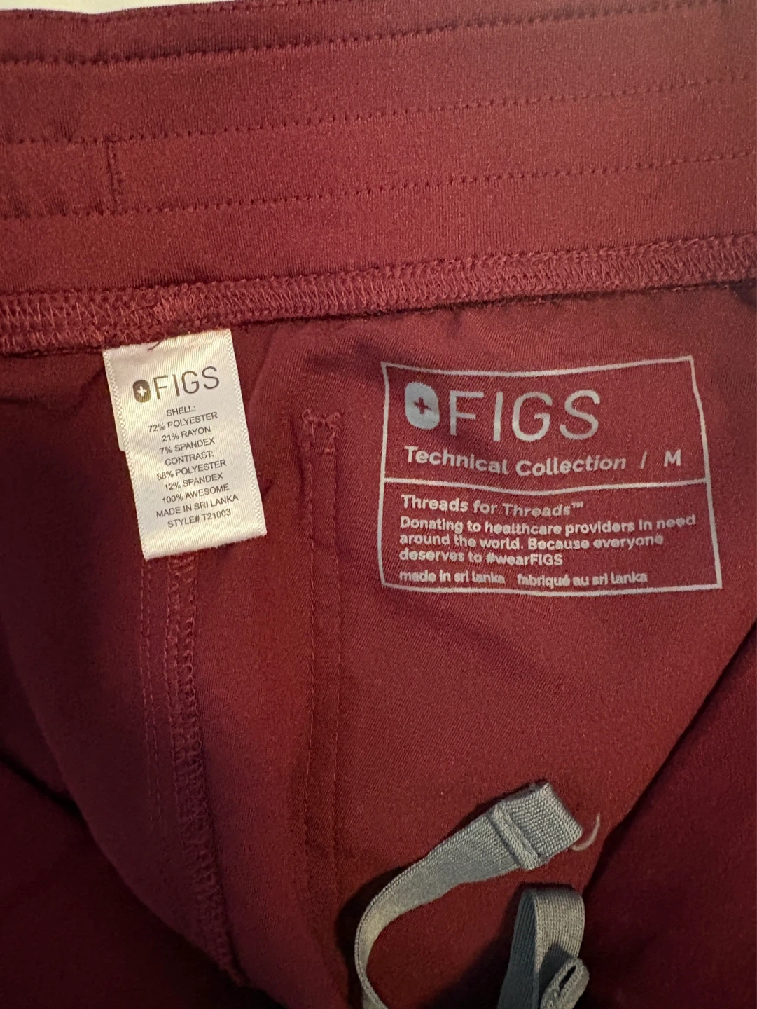 Figs Burgundy Women’s Livingston High Rise Scrub Pant Medium - photo 2