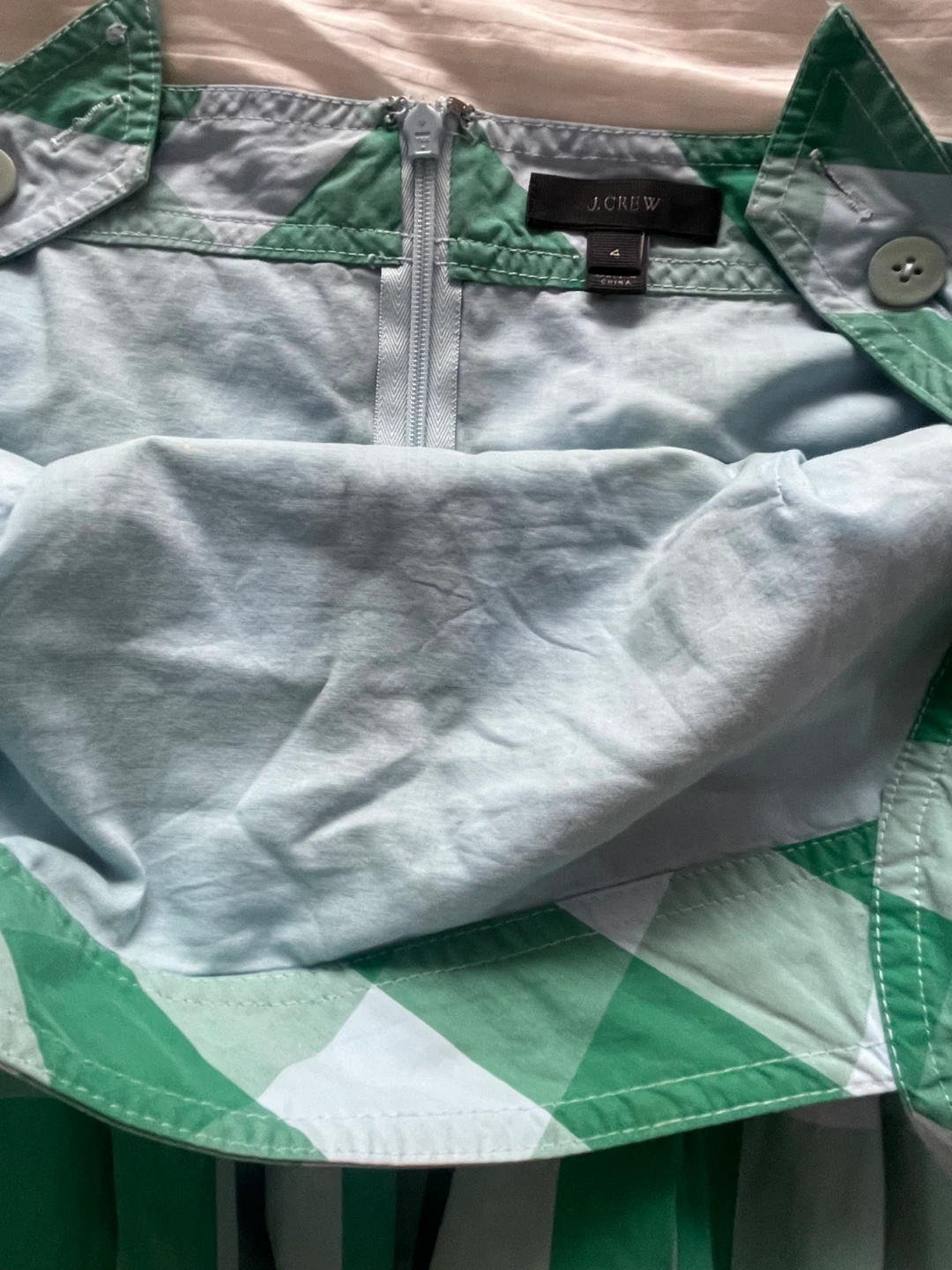 J.Crew Green Gingham Dress Size 4 - photo 3