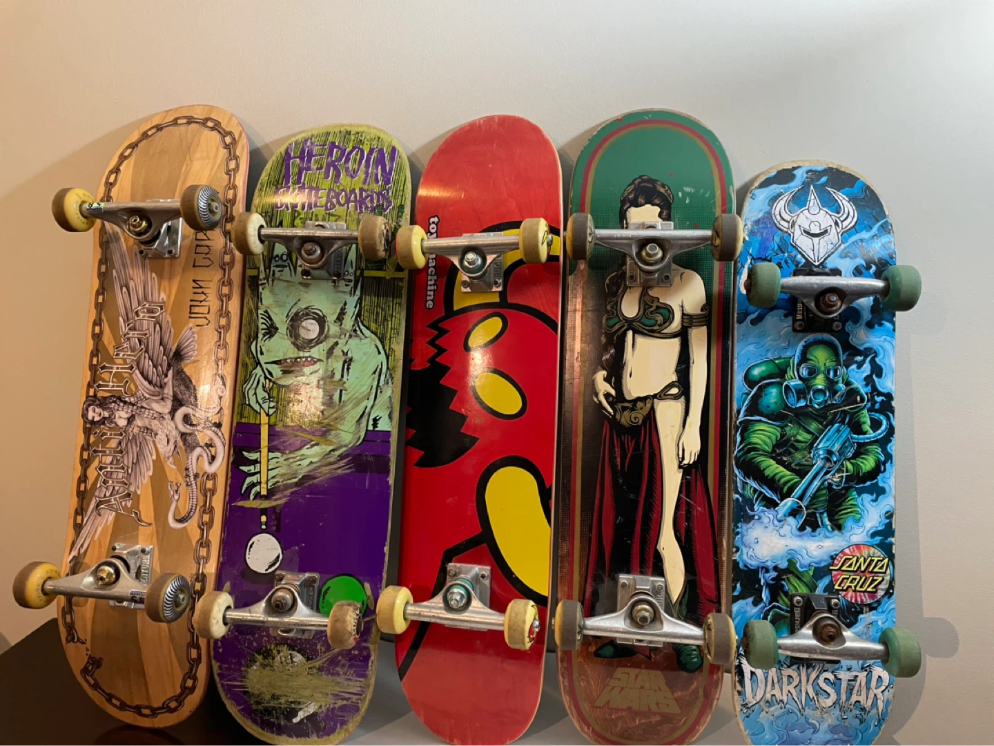 Assorted Skateboards - Heroin, Star Wars, Santa Cruz, Darkstar