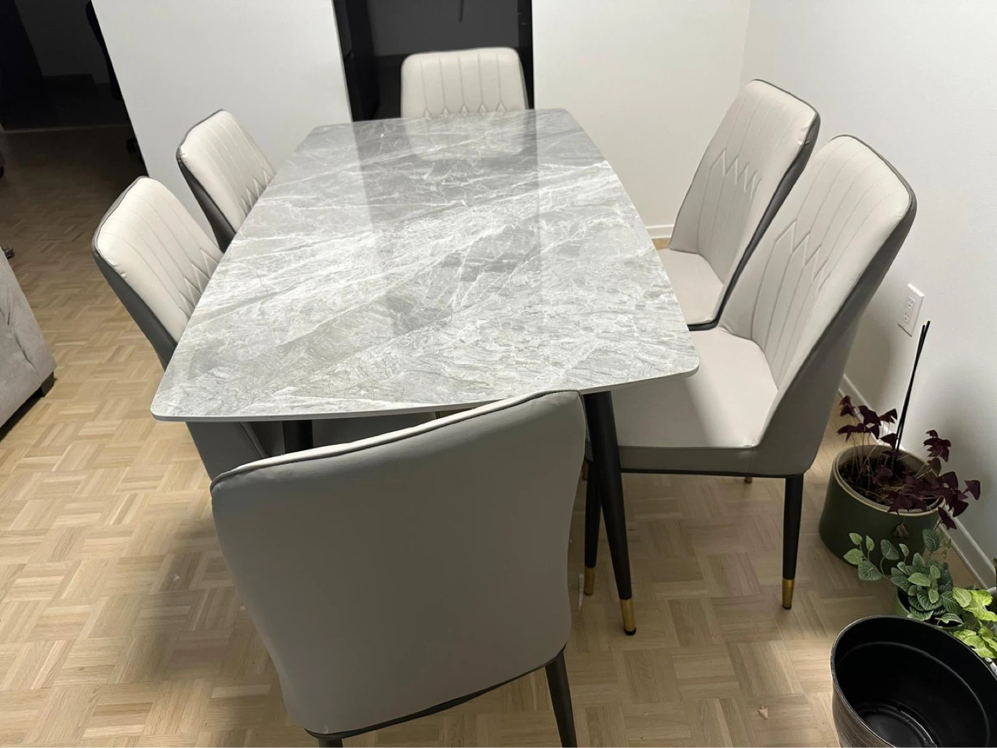 Modern Marble Dining Table Set with 6 Chairs - photo 2