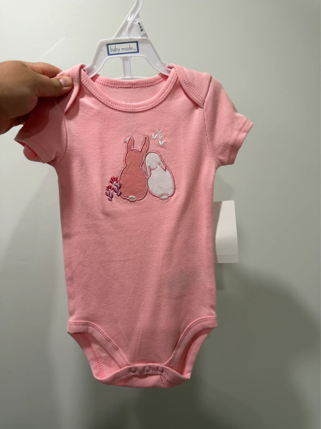 Baby Mode Pink Bunny Bodysuit - 6-9 Months