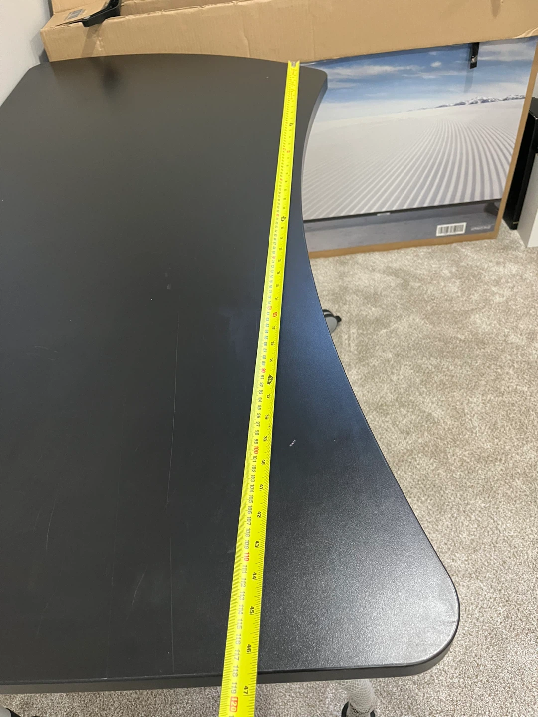 Black Compact Desk with Cable Hole - photo 3