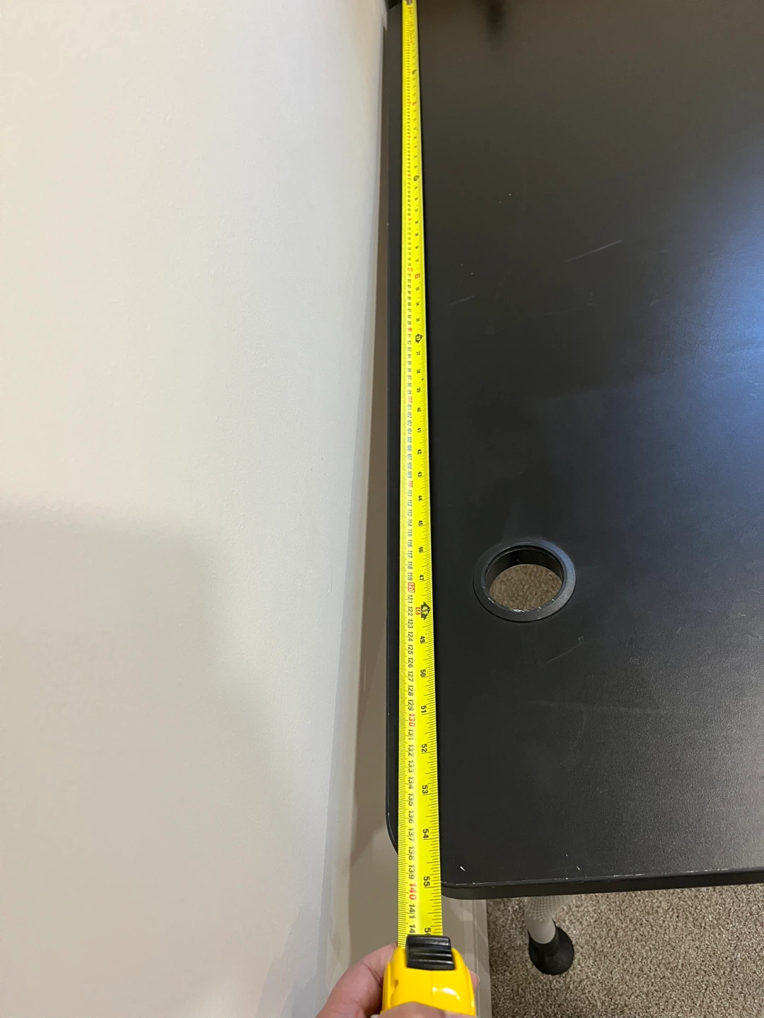 Black Compact Desk with Cable Hole - photo 4