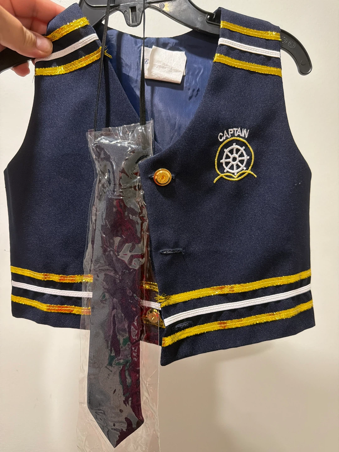 Navy Captain Vest and Tie Costume Set