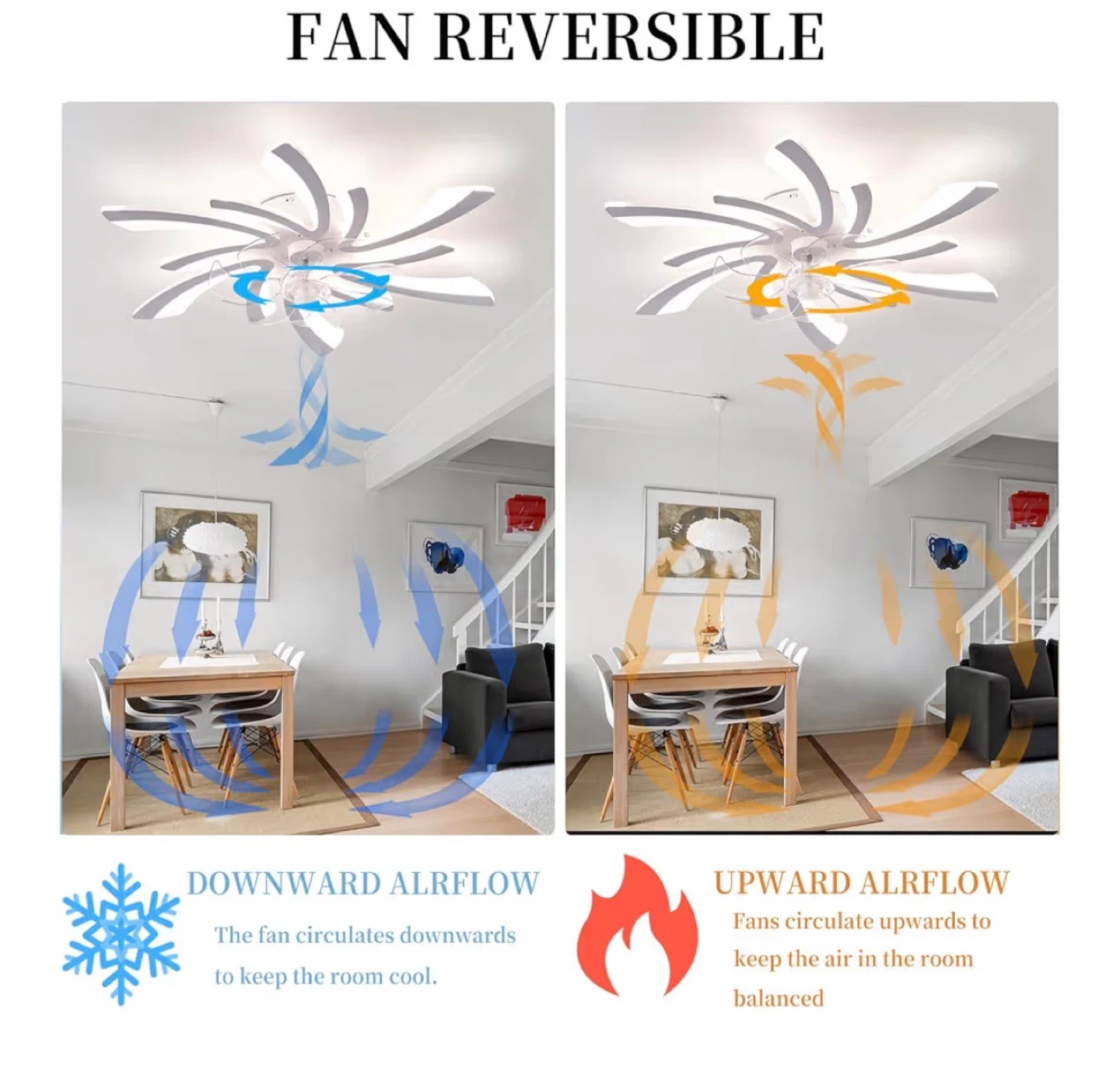 TATANE 78cm Reversible Ceiling Fan With Light F90 - photo 3