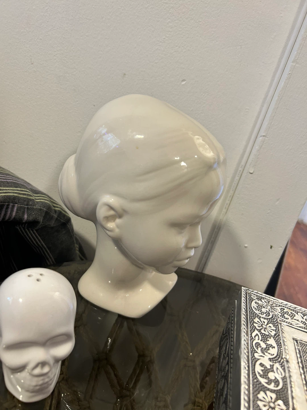 White Ceramic Bust of a Child - photo 3