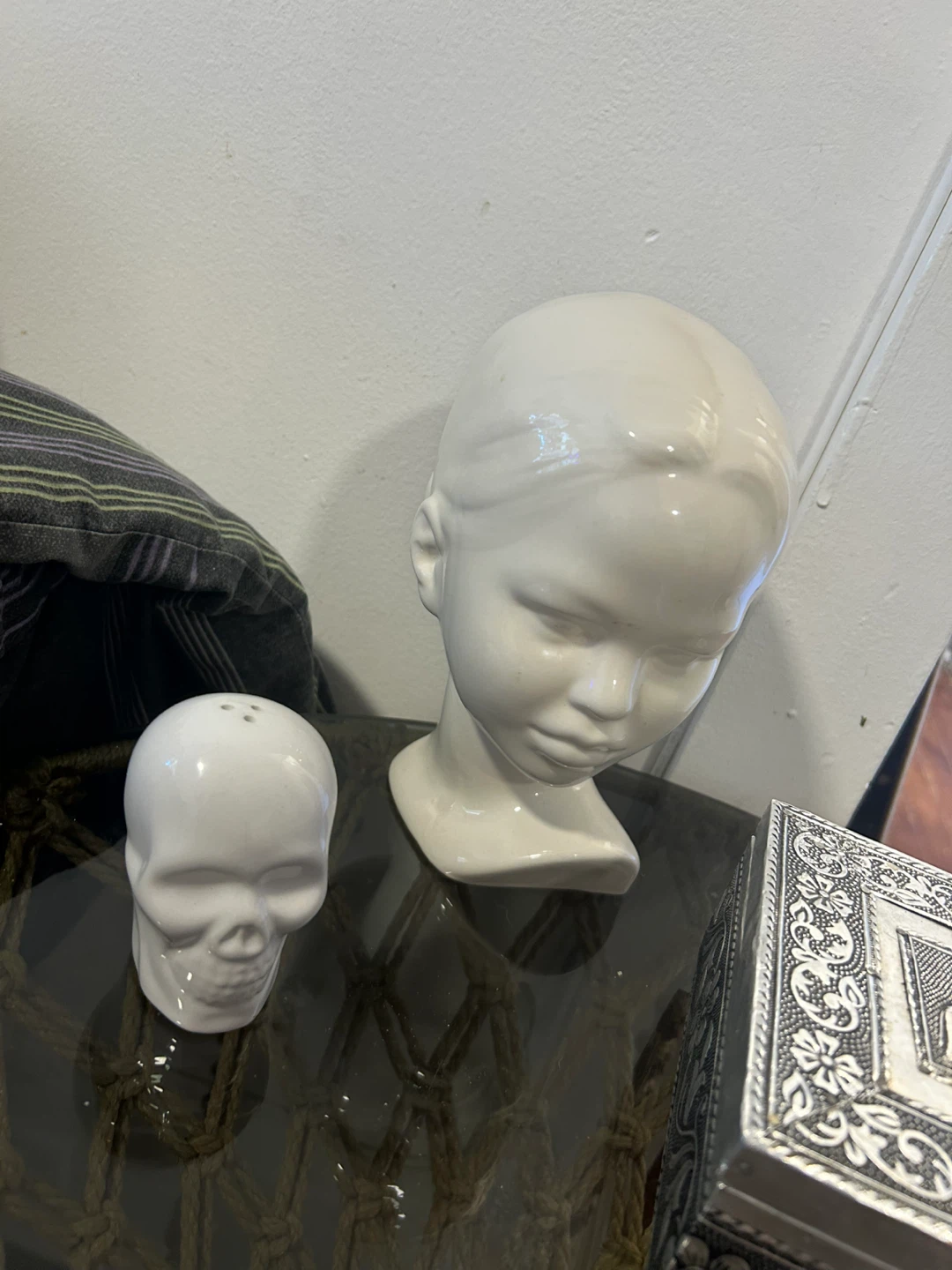 White Ceramic Bust of a Child