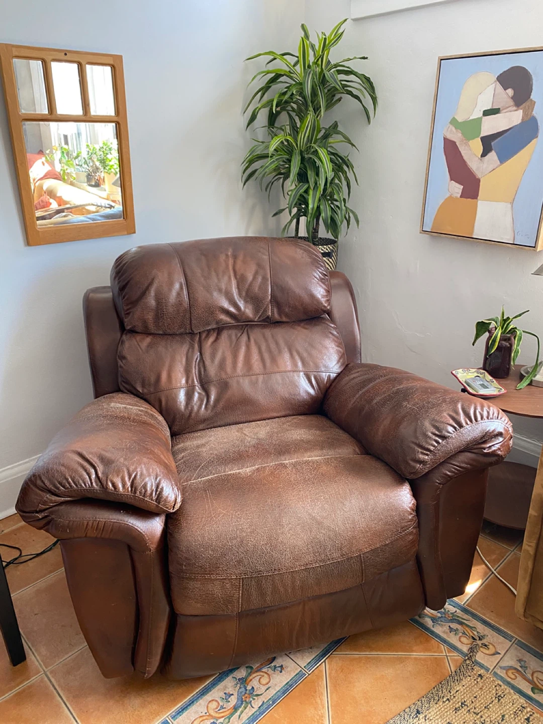 Brown Leather Recliner Chair