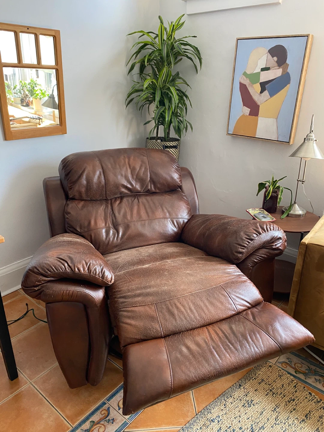 Brown Leather Recliner Chair - photo 3