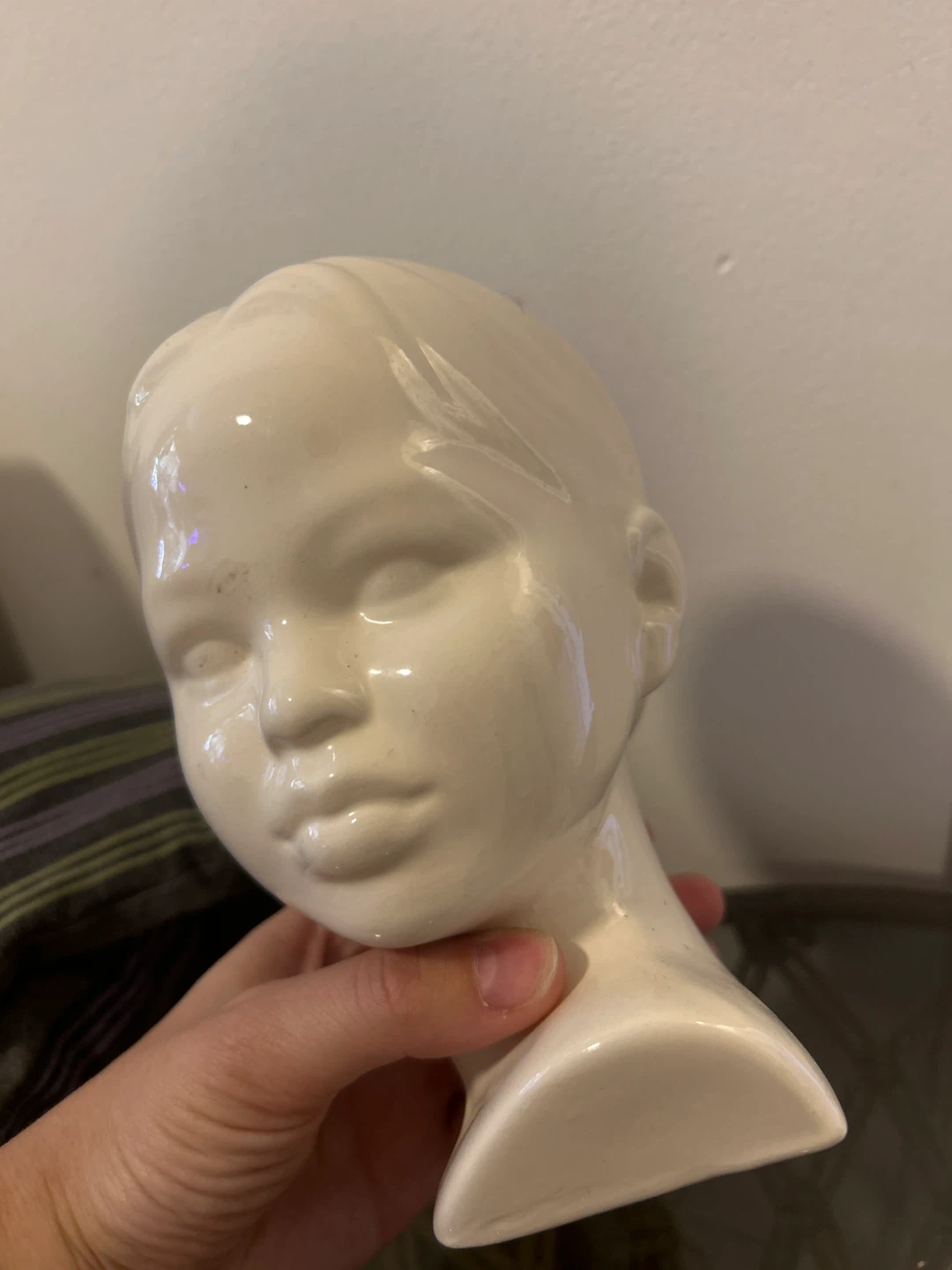 White Ceramic Bust of a Child - photo 2