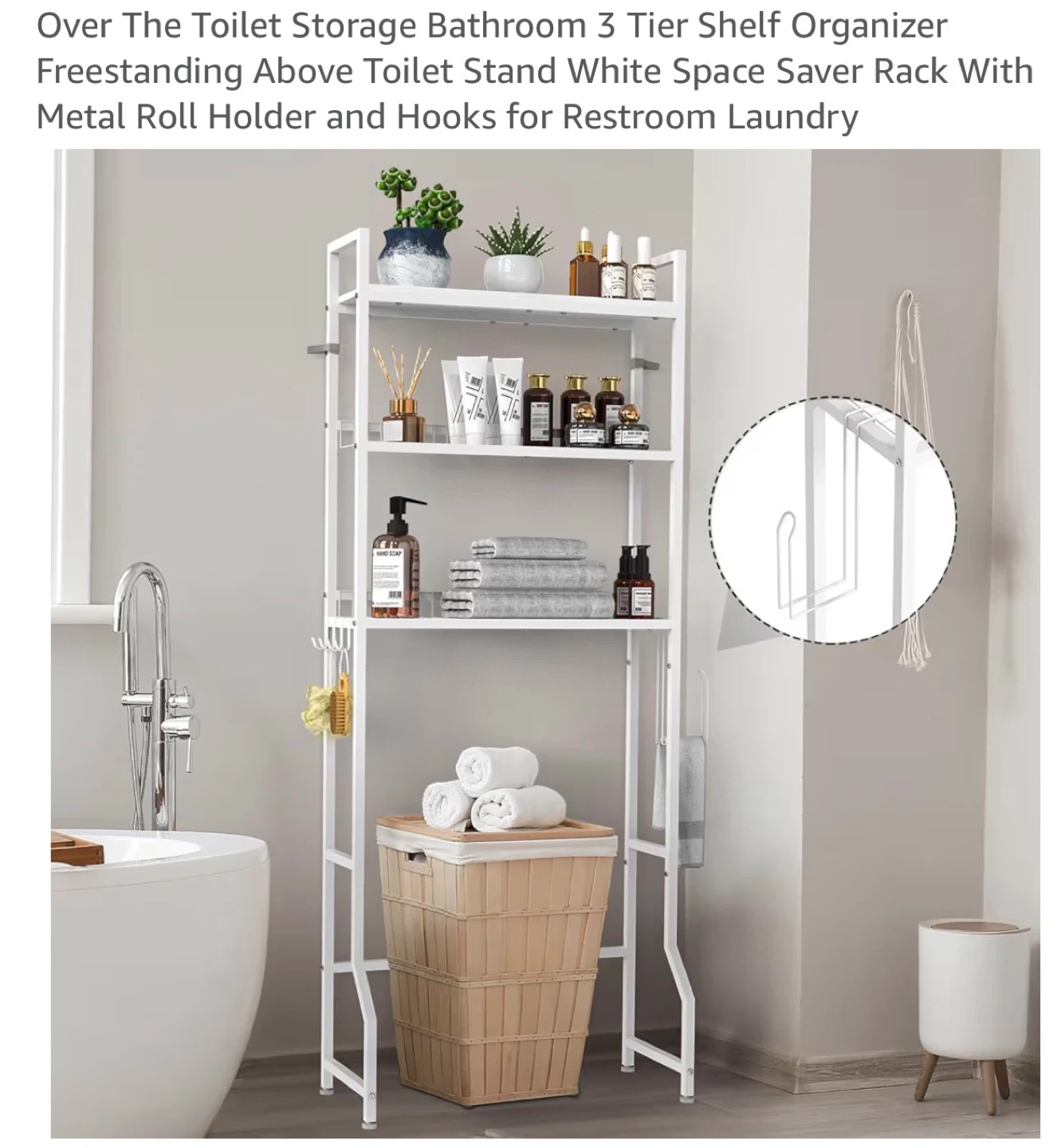 White 3-Tier Over-the-Toilet Shelf Organizer OT3