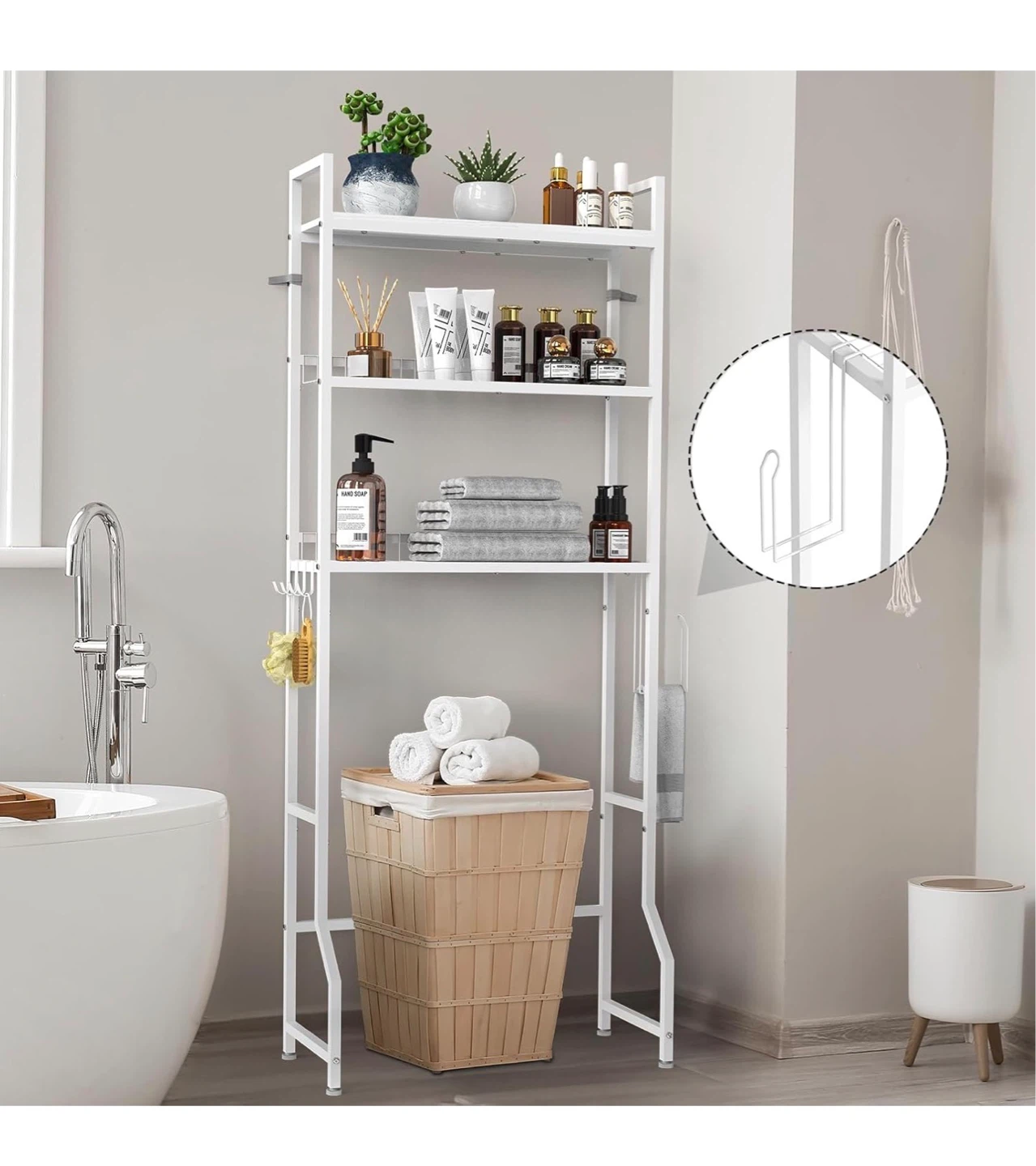 White 3-Tier Over-the-Toilet Shelf Organizer OT3 - photo 4