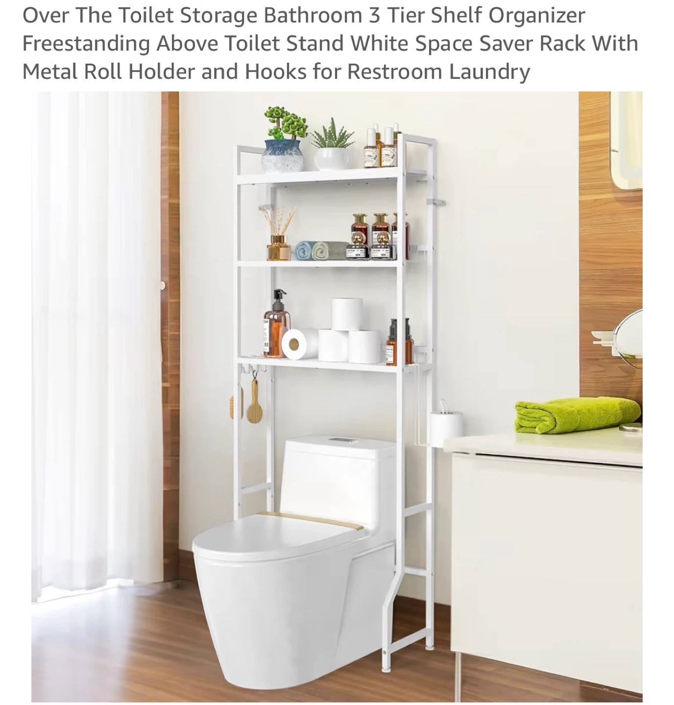 White 3-Tier Over-the-Toilet Shelf Organizer OT3 - photo 2