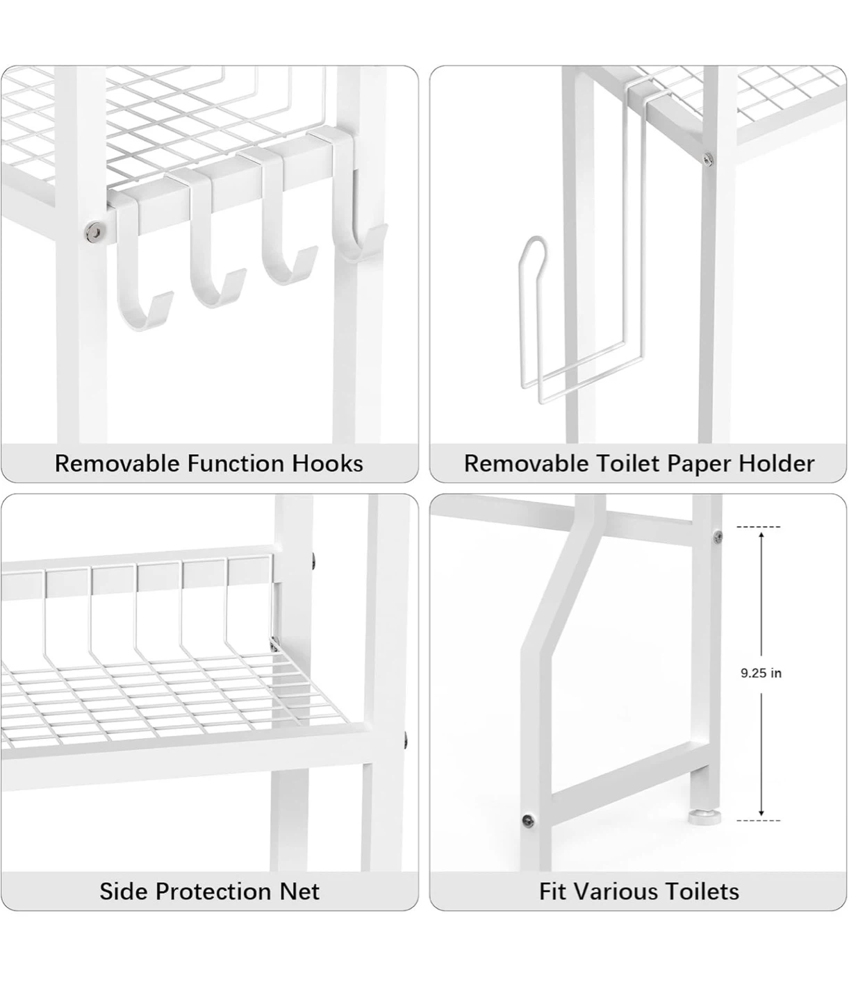 White 3-Tier Over-the-Toilet Shelf Organizer OT3 - photo 5