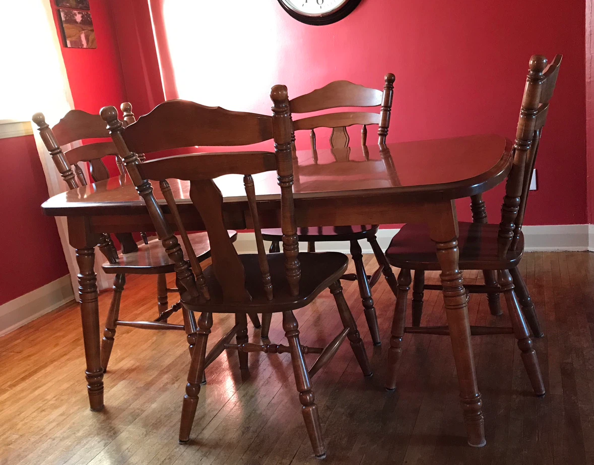Wooden Dining Table and Chairs Set - photo 2