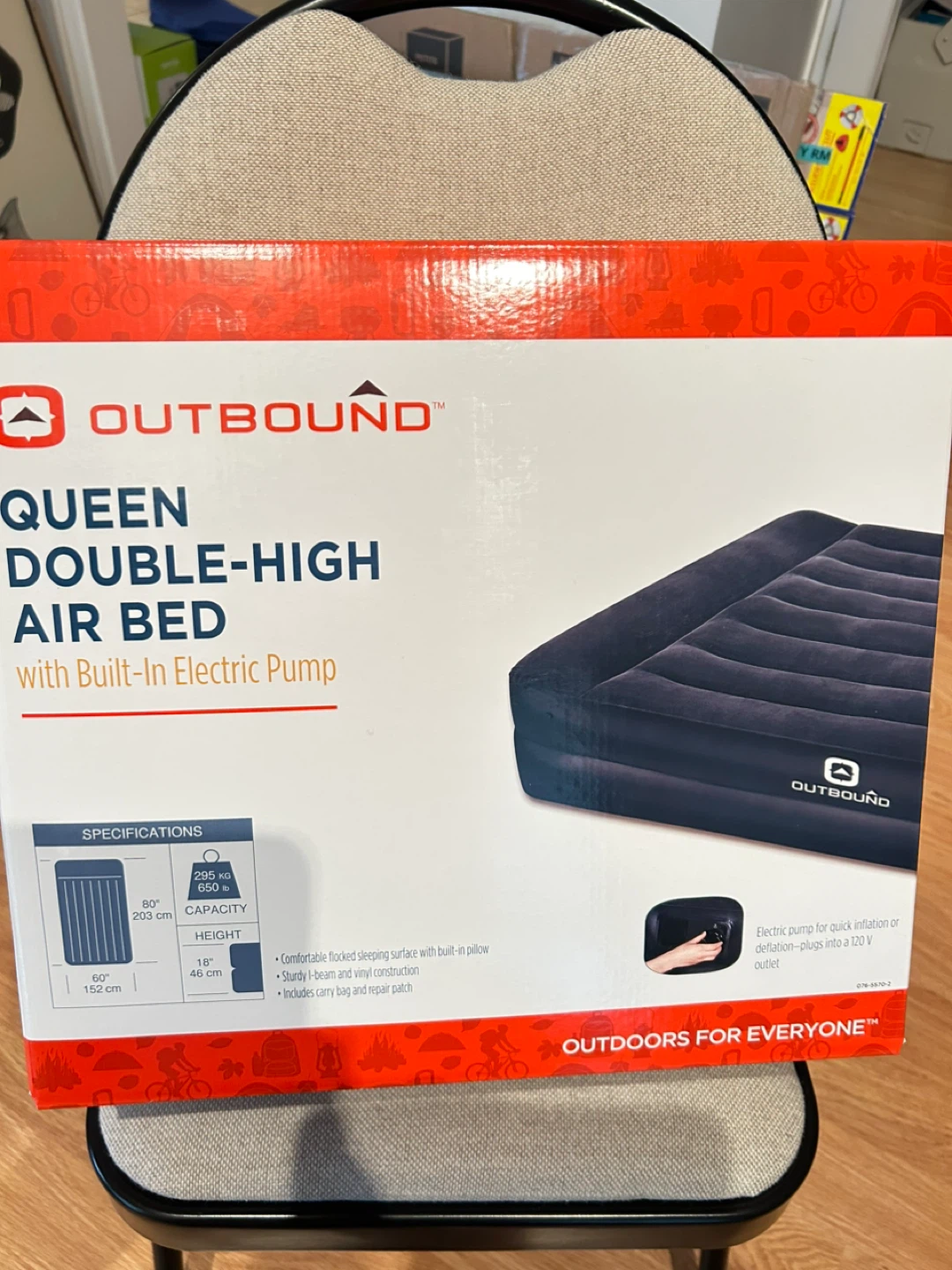 Outbound Queen Double-High Air Bed with Built-In Pump - photo 4