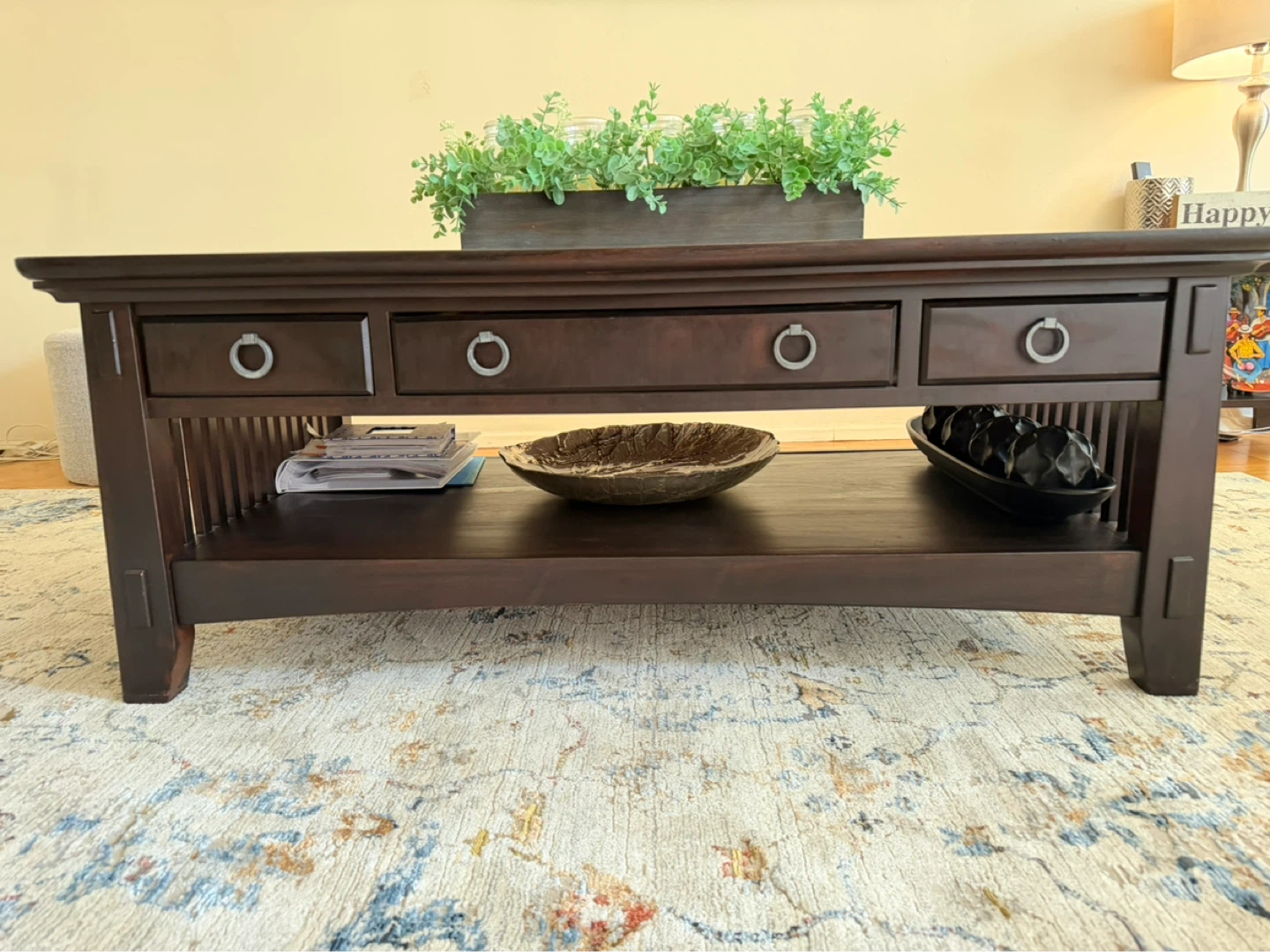 Dark Brown Wood Coffee Table