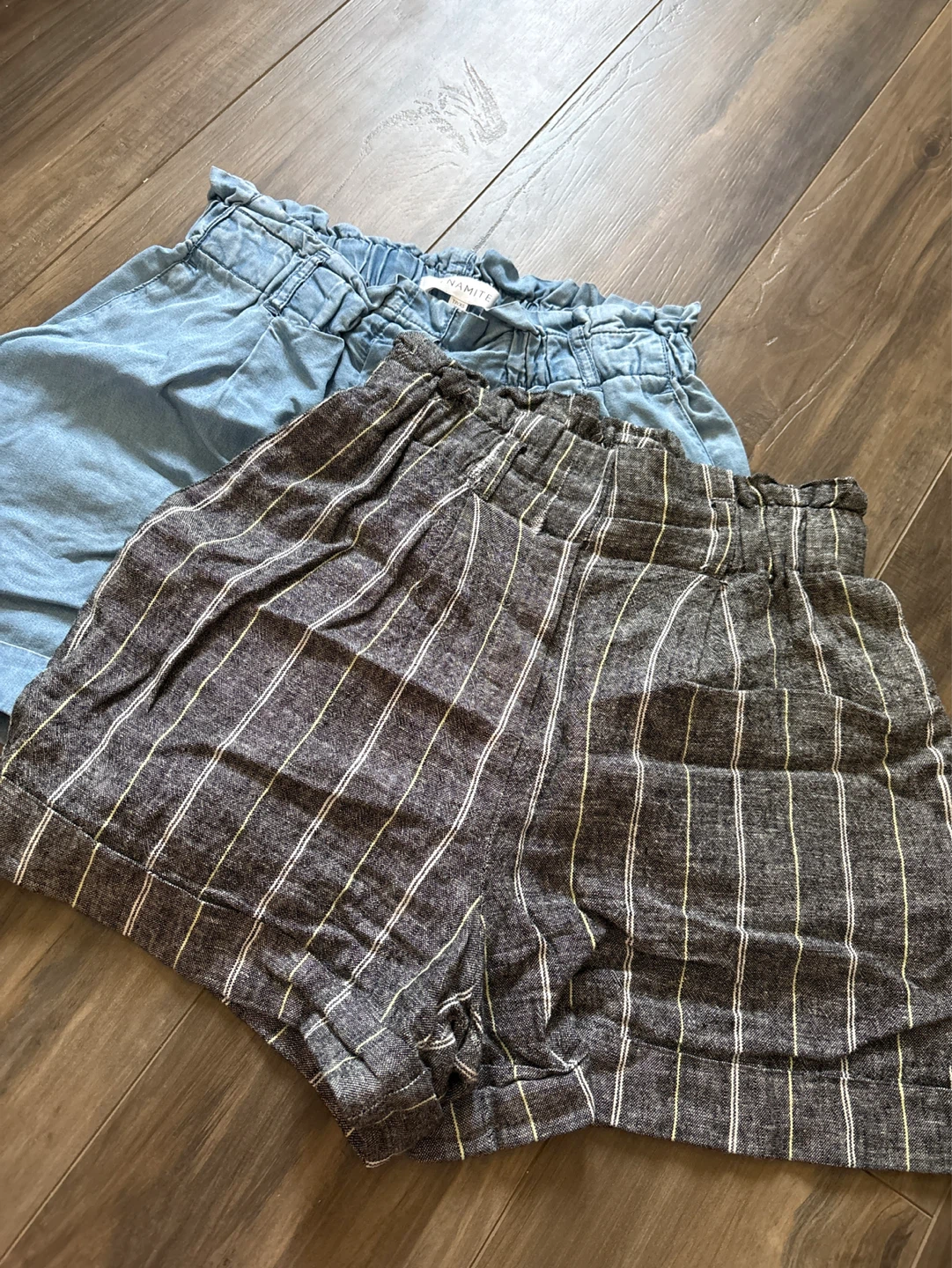 Dynamite Striped Paperbag Waist Shorts