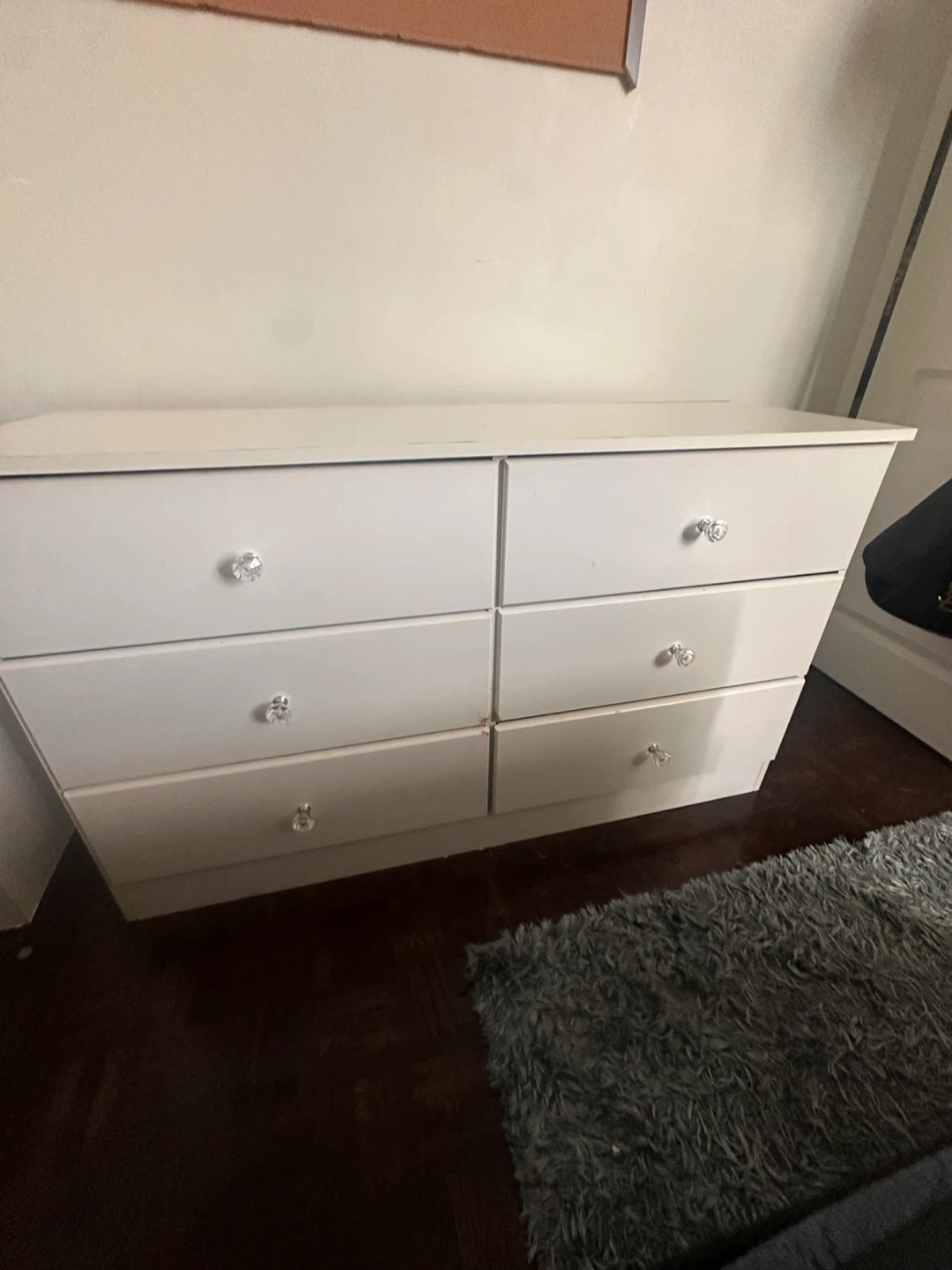 White Dresser Set with Crystal Knobs - photo 2
