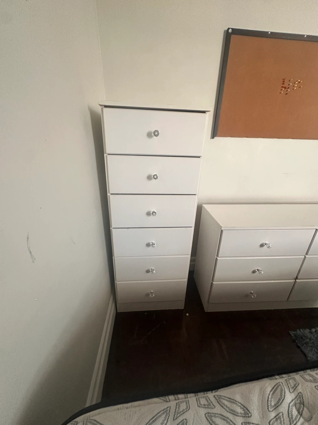 White Dresser Set with Crystal Knobs - photo 5