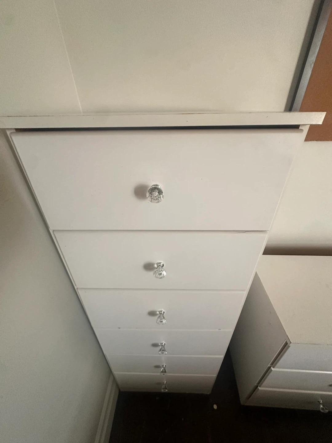 White Dresser Set with Crystal Knobs - photo 3