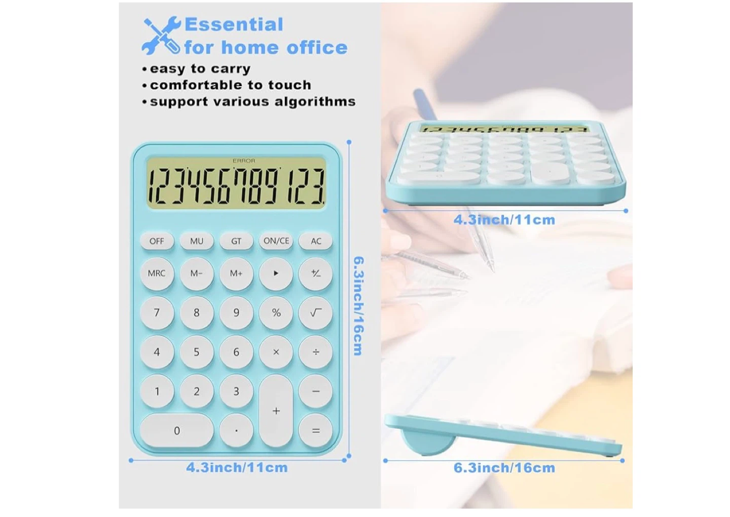 Decklit Desktop Calculator - Blue