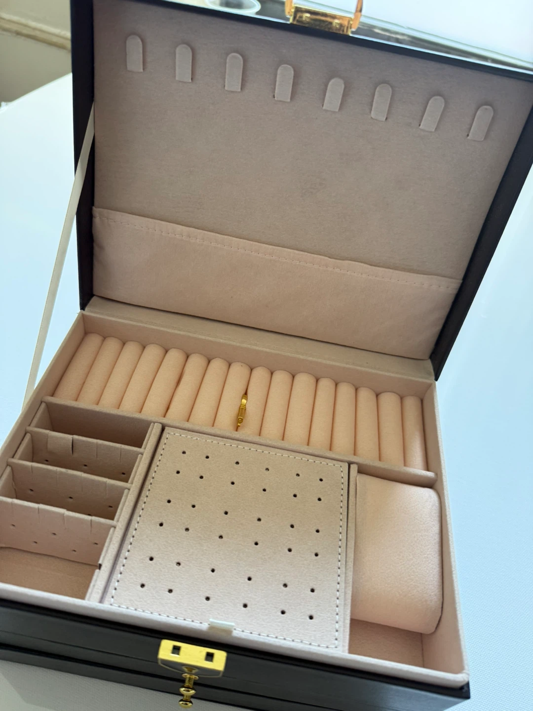Black Quilted Jewelry Box Organizer - photo 5