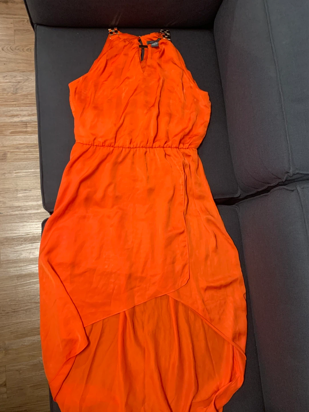 Women's Orange Halter Dress