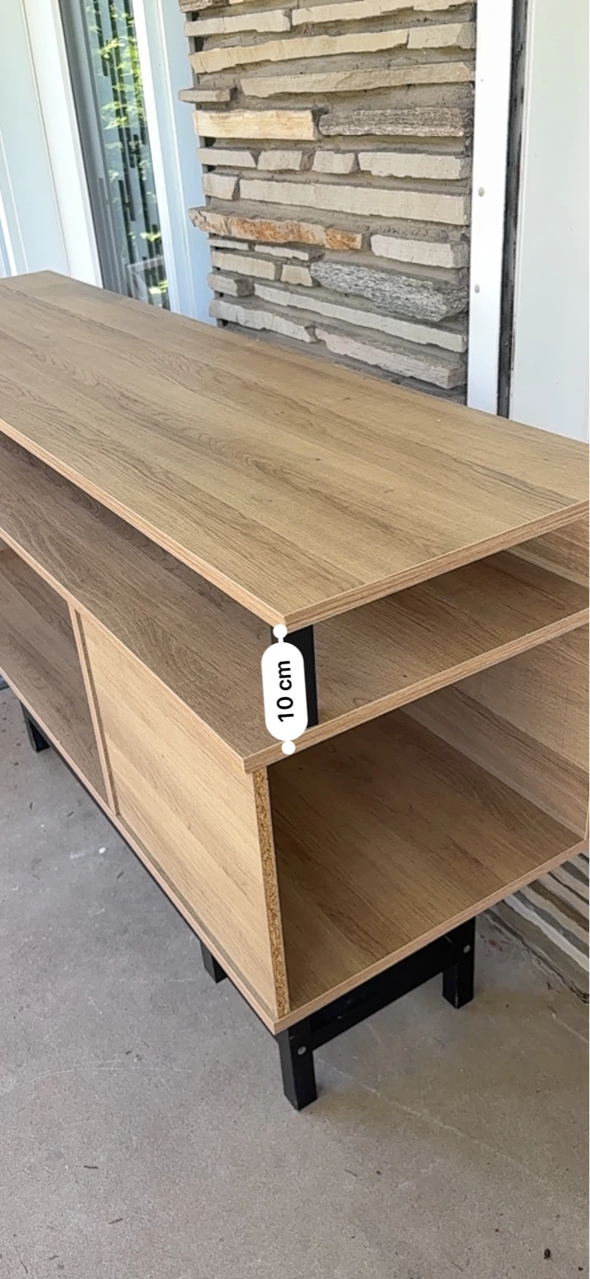 Wood Entertainment Unit with Shelving - photo 4