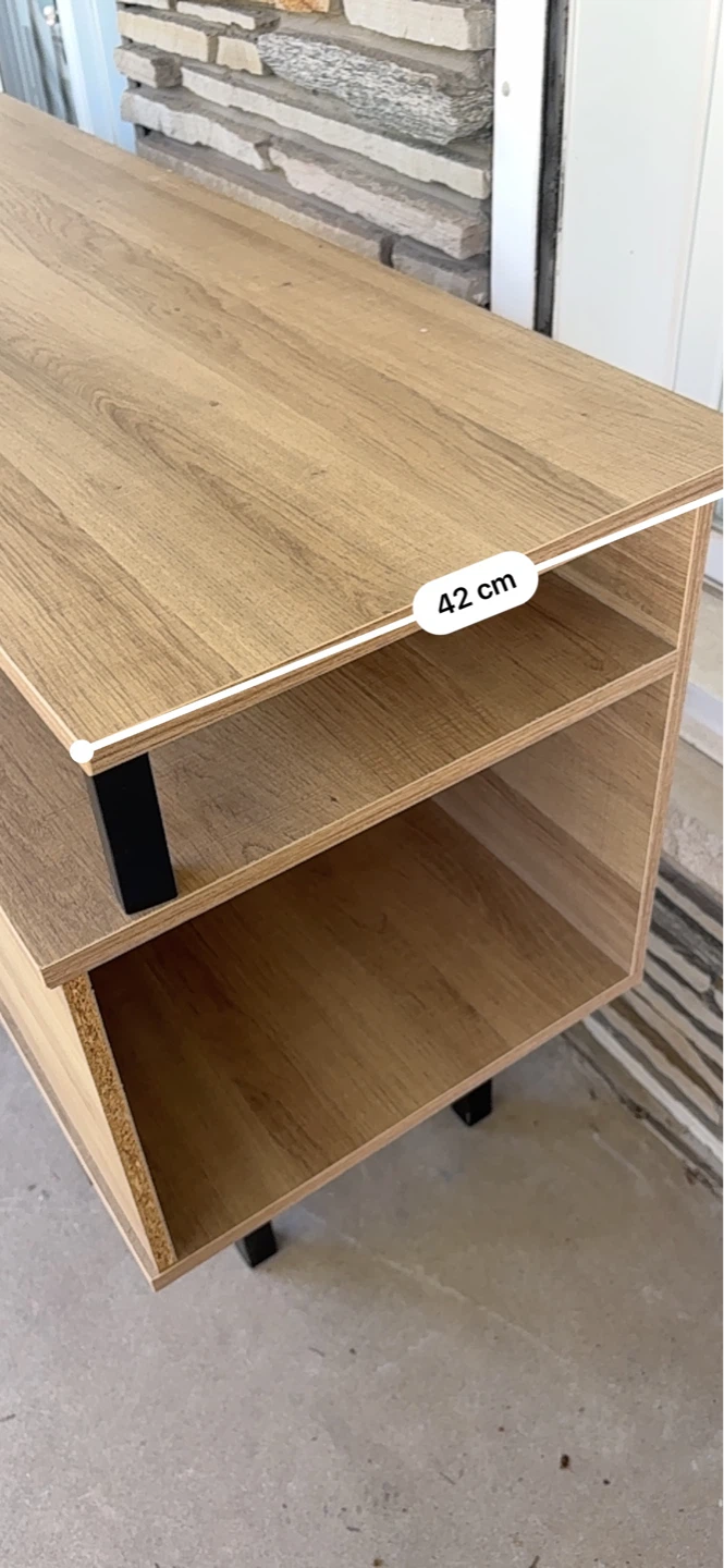 Wood Entertainment Unit with Shelving - photo 3