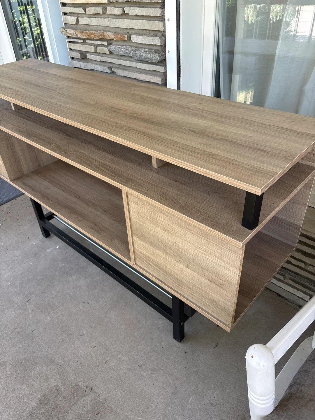 Wood Entertainment Unit with Shelving - photo 2