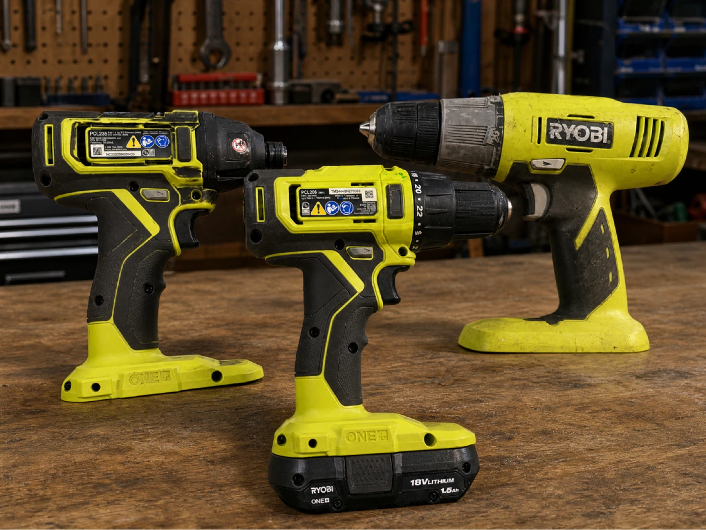 Ryobi 2 + Cordless Drills and Impact Driver