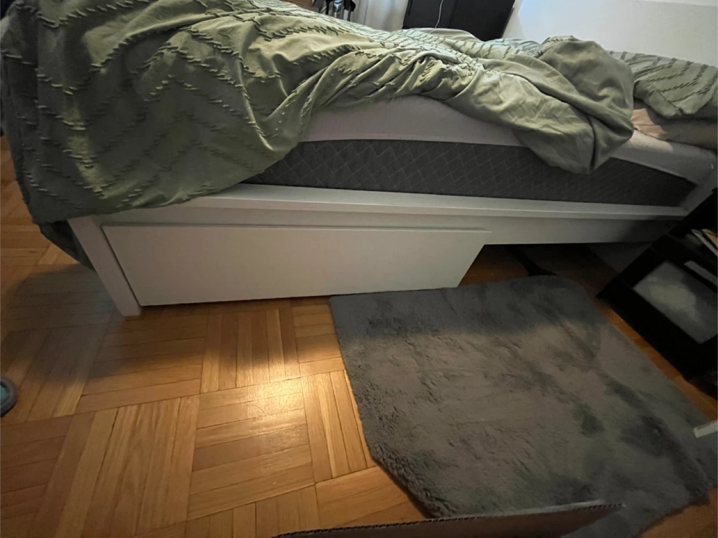 White queen Bed Frame with Storage Drawers - photo 4