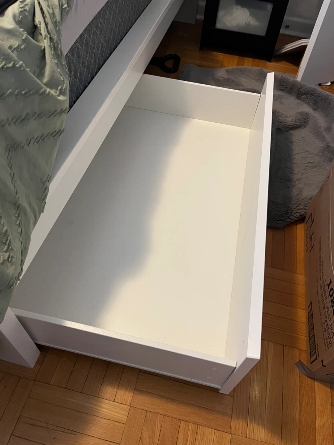 White queen Bed Frame with Storage Drawers - photo 3