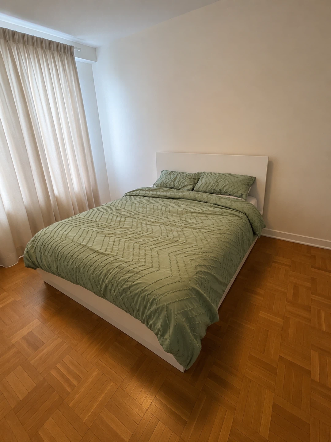 White queen Bed Frame with Storage Drawers