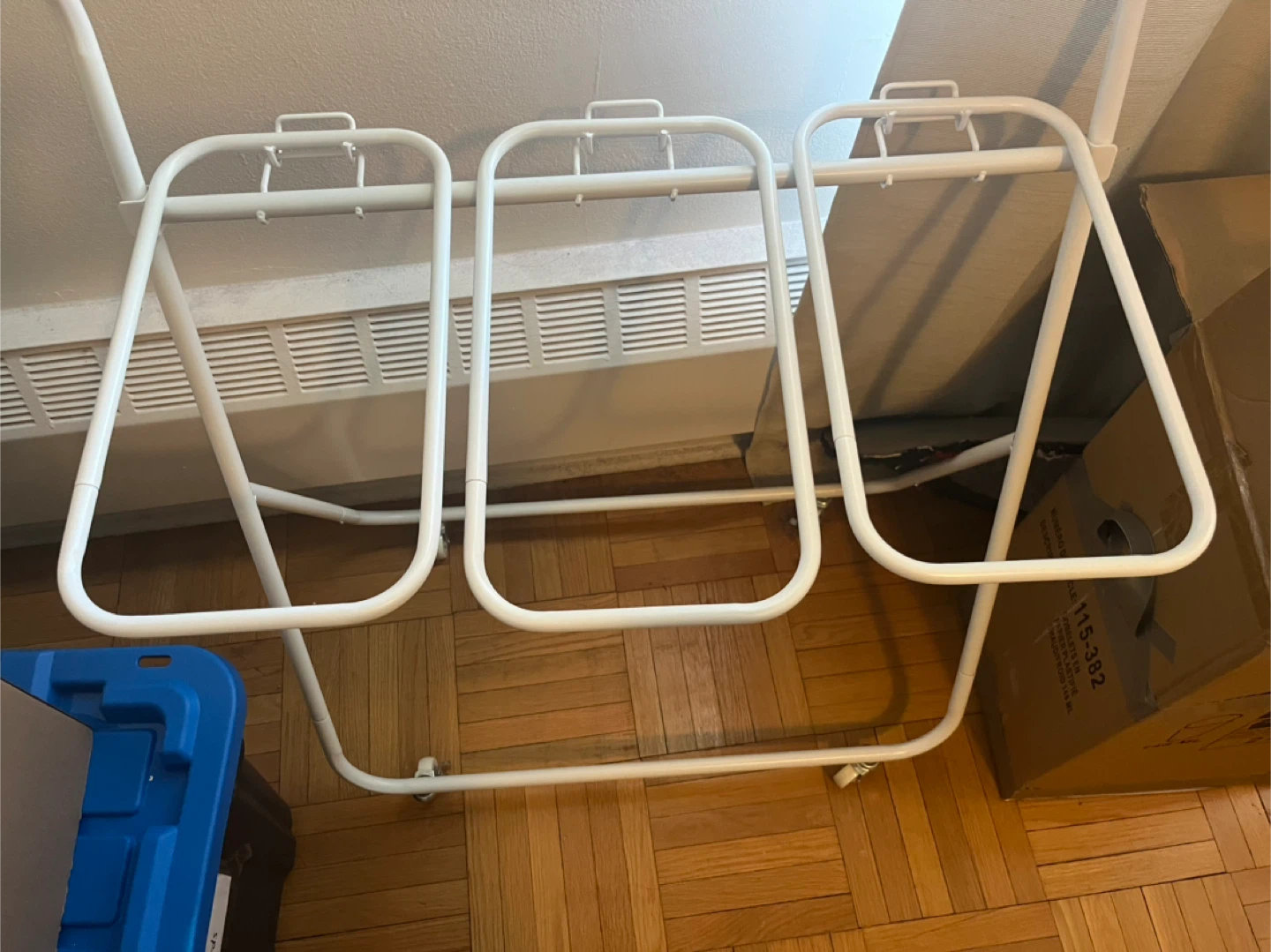 White 3-Bag Laundry Sorter Cart - photo 2